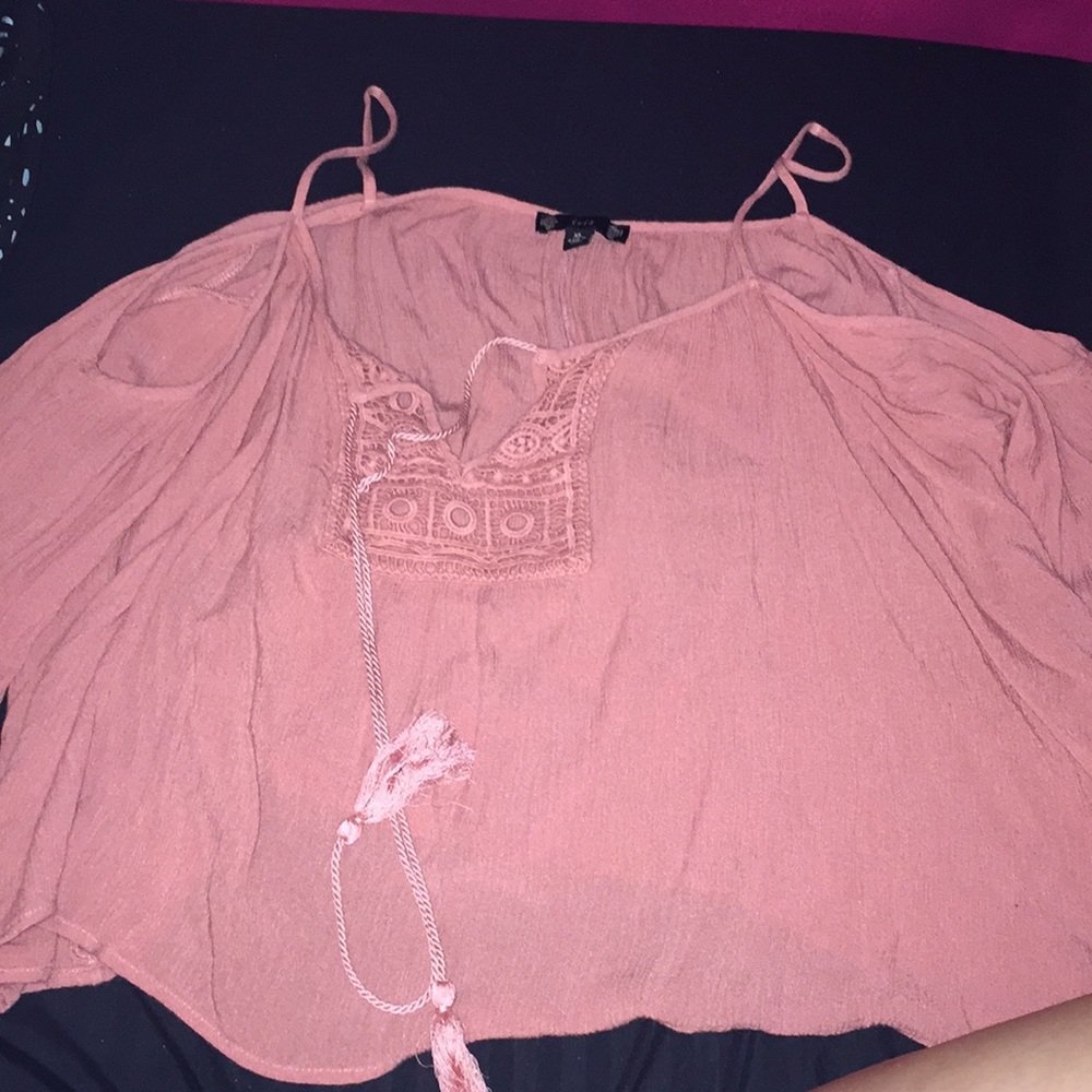Pink hippie crop top